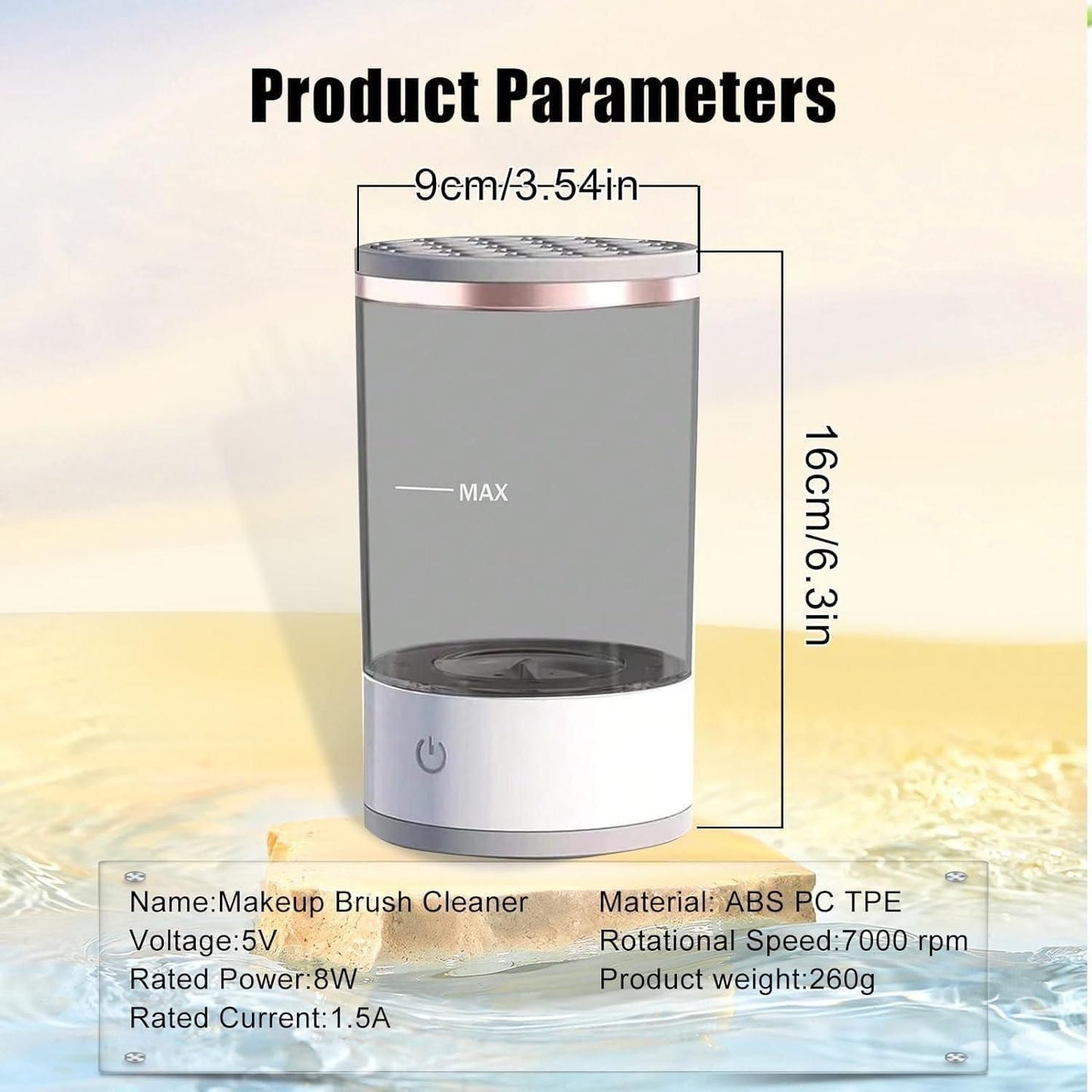 The LuxeGlow Electric Brush Cleaner