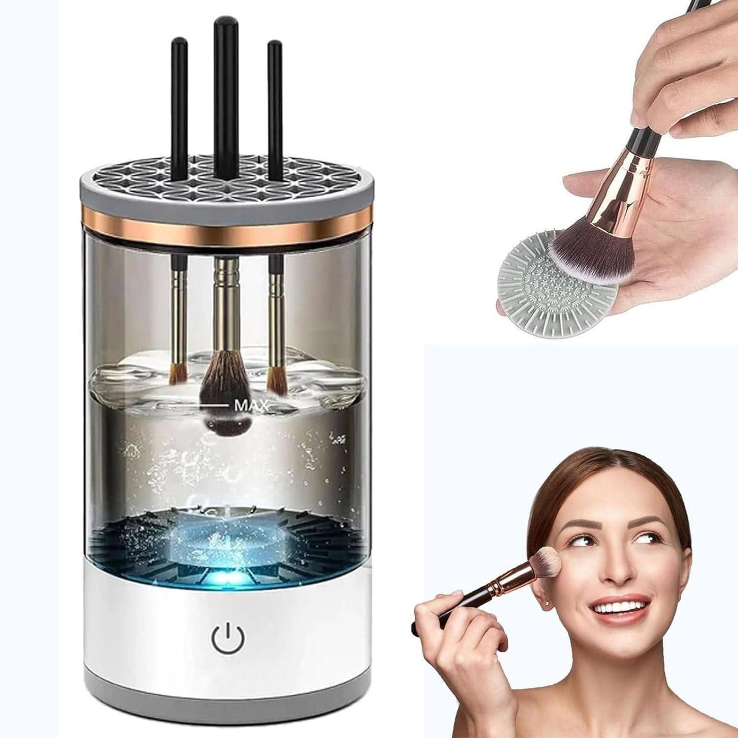 The LuxeGlow Electric Brush Cleaner